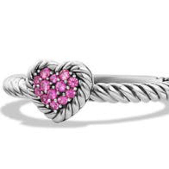 David Yurman chΓ’telaine pink sapphire heart ring - Picture 6 of 14